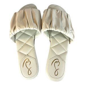 New Sam Edelman White Leather Briar Slide Sandal 9